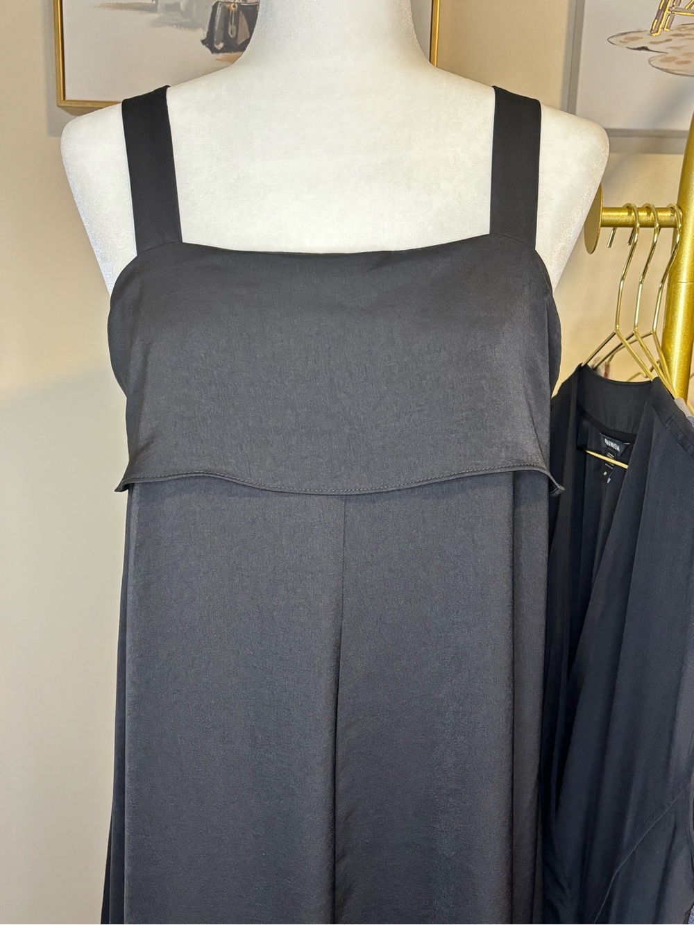Banana Republic Black Midi Dress Bow in Back Small - Picture 4 of 12